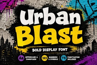 Urban Blast Font - Bold Modern Display Typeface for Creative Design